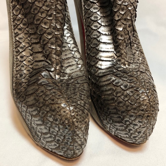 Christian Louboutin Python Suede Booties - Picture 9 of 16